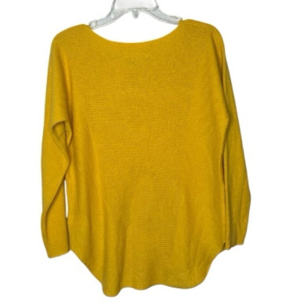 Max Studio Cashmere 2 Ply Yellow Golden Baseball Tee Shirt Style Sweater. Sz L. - Picture 4 of 6
